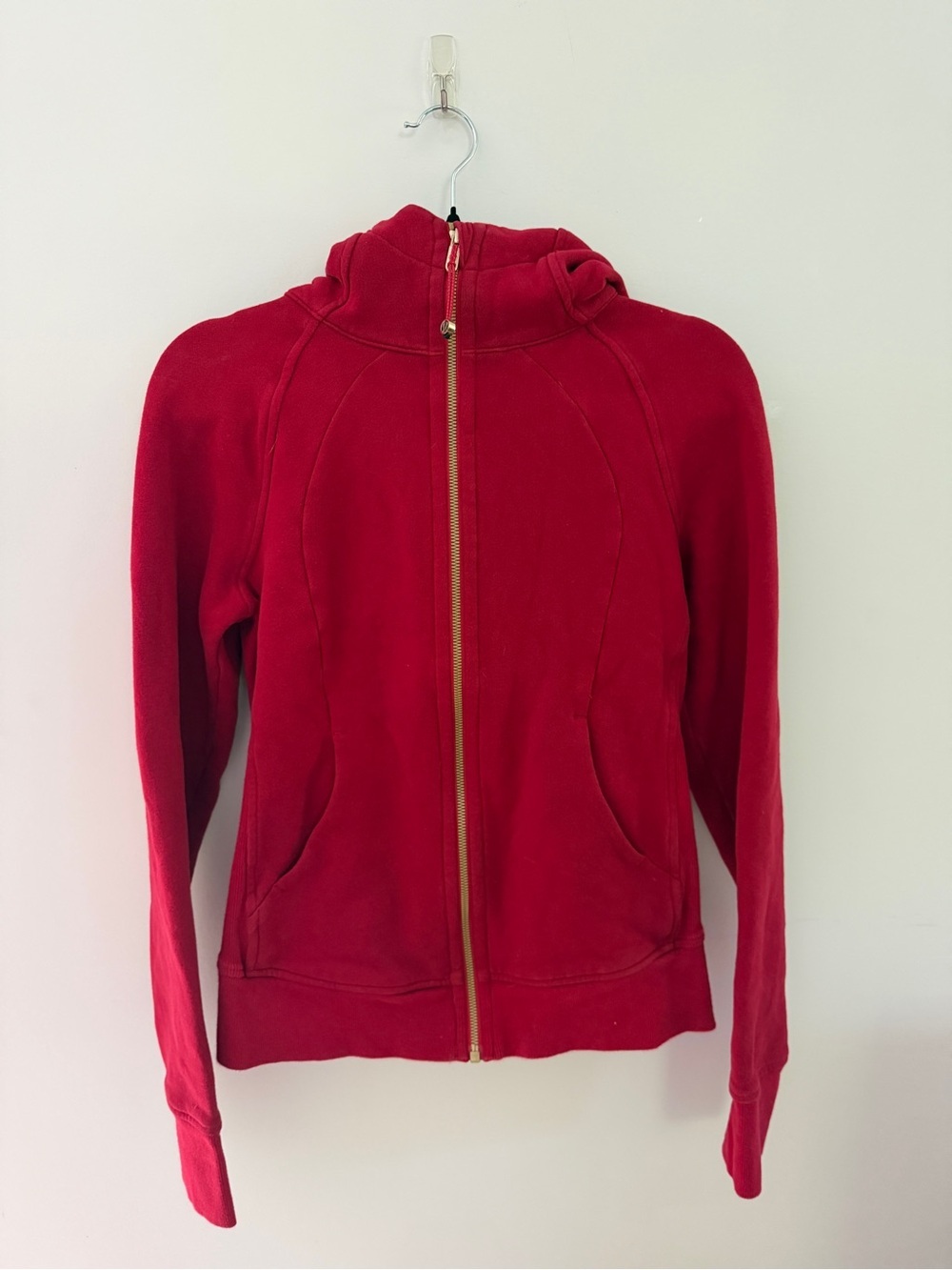 Lululemon Scuba Hoodie Red Gold Full Zip Size 6